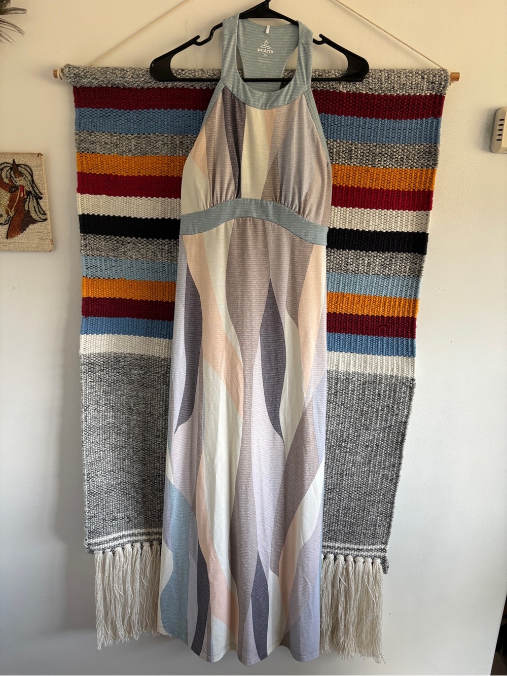 Prana Pastel Wave Halter Maxi Dress
